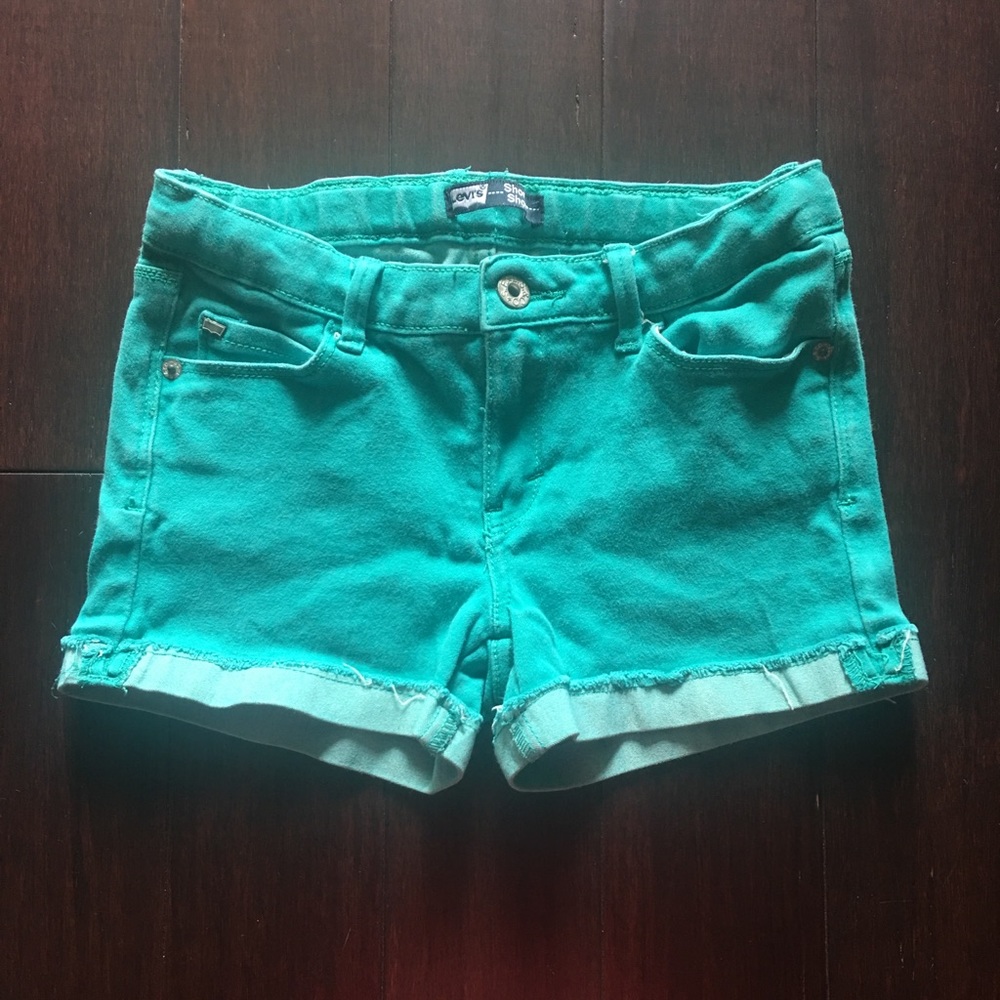 Teal Levi girls shorts